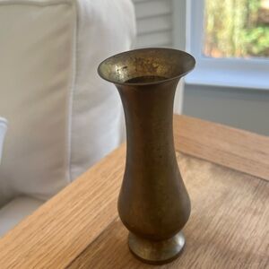monogrammed vintage india brass vase